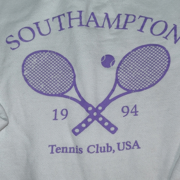 gbGIRLS White and Purple Graphic Tennis Sweatshirt Crew Neck Girls Size XL - Picture 4 of 4